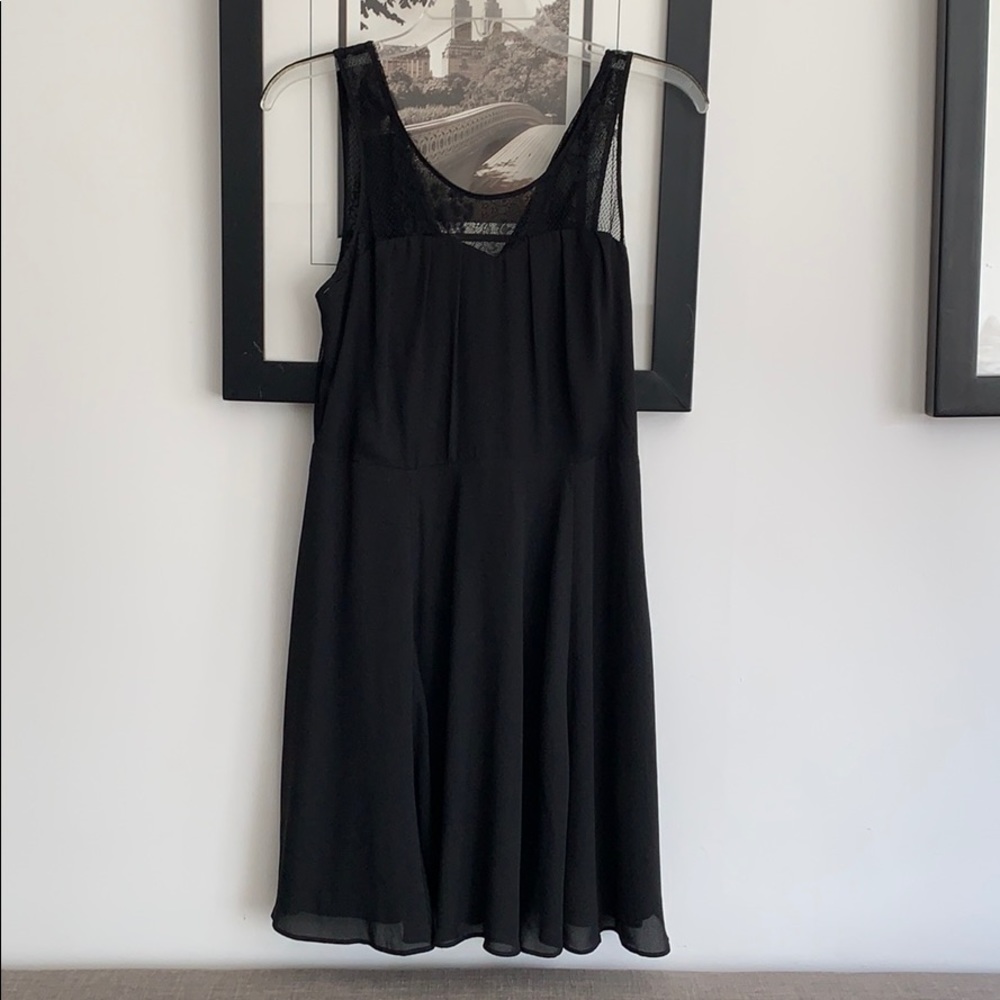 Sleeveless LBD with floral mesh detailing